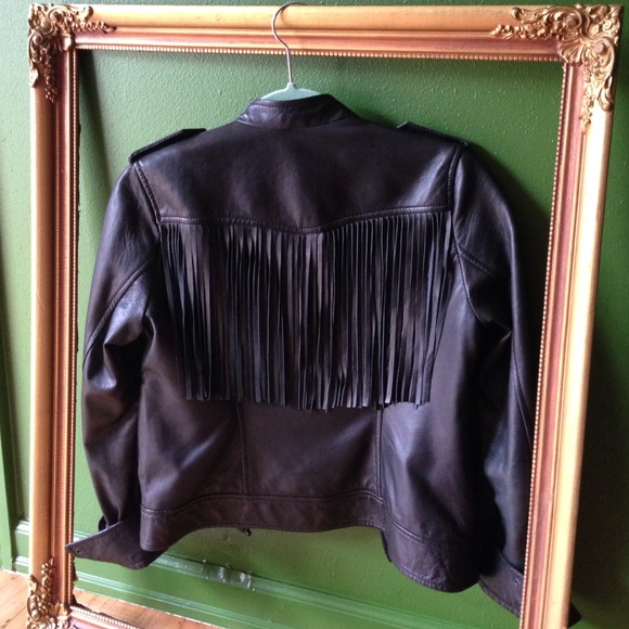fringe leather jacket❤️ - Picture 2 of 4