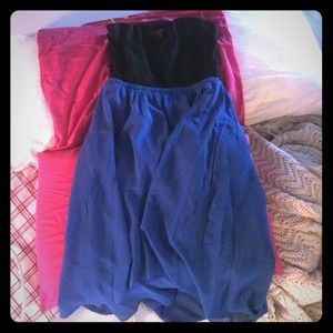 Blue and Black High-Lo Dress