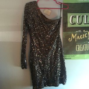 Sequin One Shoulder Party Dress