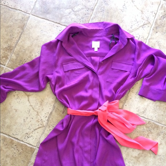 Suzi Chin for Maggy Boutique silk shirt dress NEW!