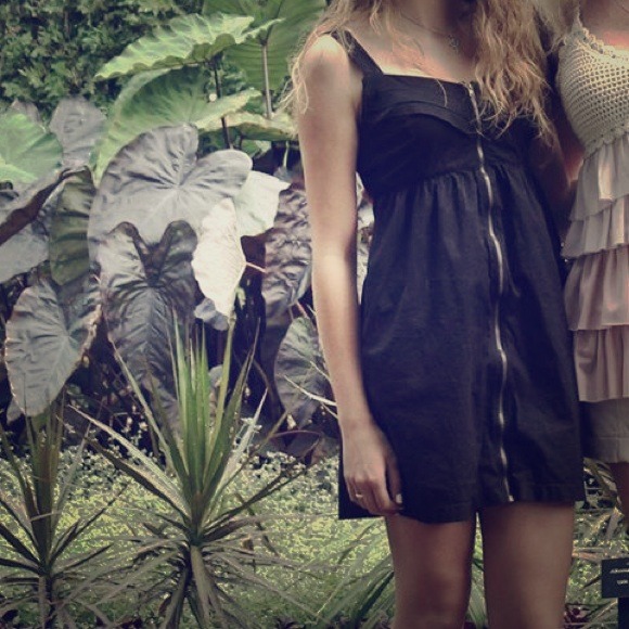 Black zipper front dress