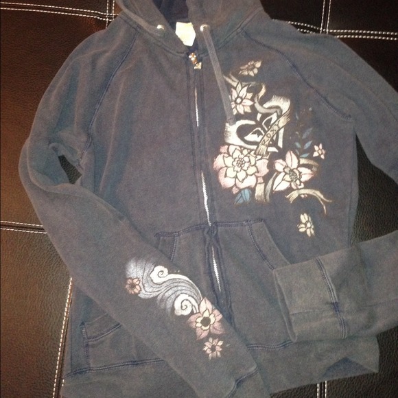 Roxy distressed hoodie size large