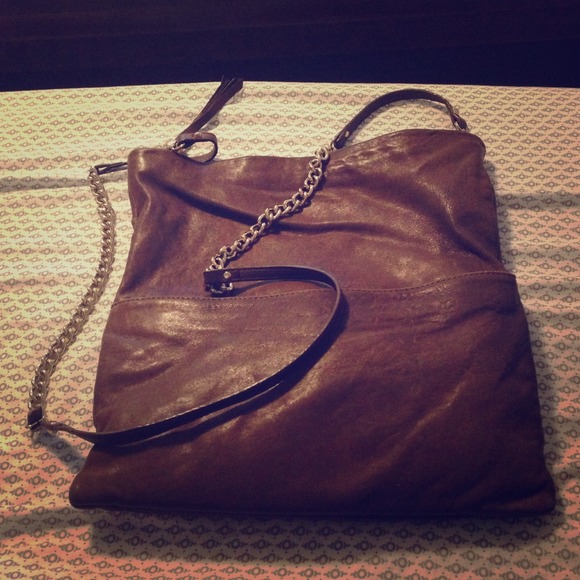 Stella and Dot brown lambskin cross body