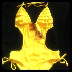 Bright Yellow Monokini!!