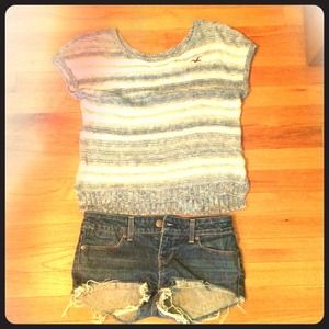 Hollister blue short sleeve sweater top