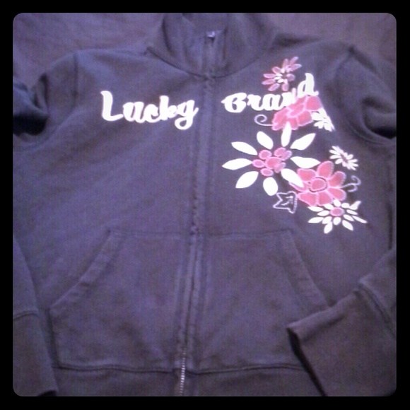 Sz L lucky brand zip up sweatshirt
