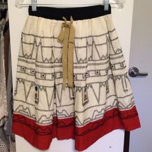 Beige patterned skirt