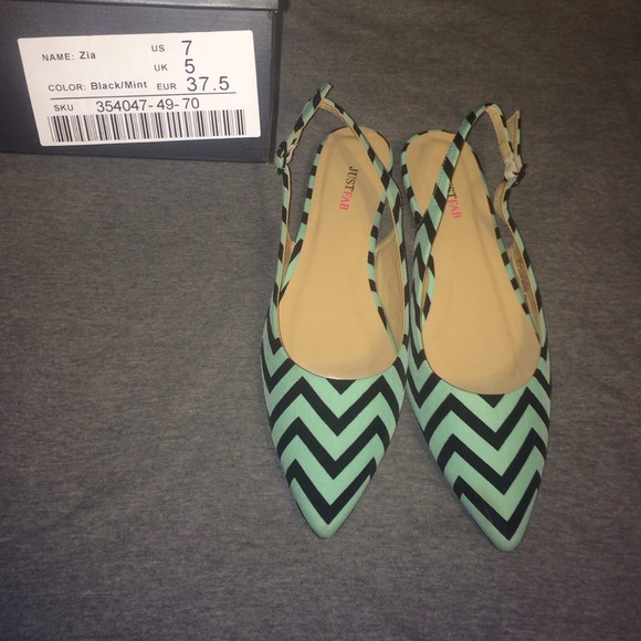Zia black/mint shoes- size 7. Just Fab - Picture 2 of 3