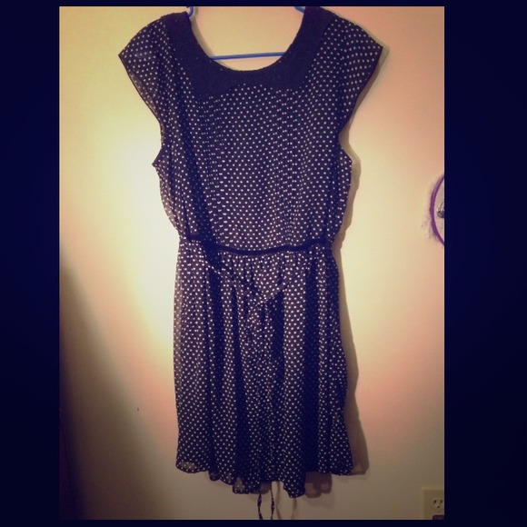 Black polka dot dress