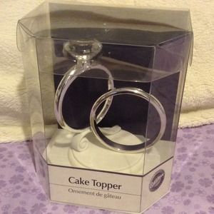 Wedding ring cake topper