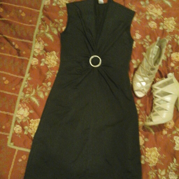 Black, silky dress, xl but fits like a medium