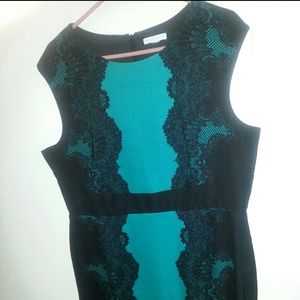 Jade green and black dress