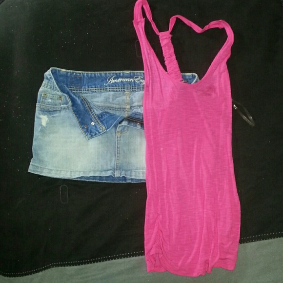 American eagle skirt and weasel shirt bundle - Picture 1 of 4