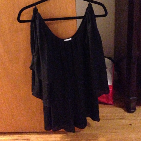 Black bell sleeve mini Parker dress