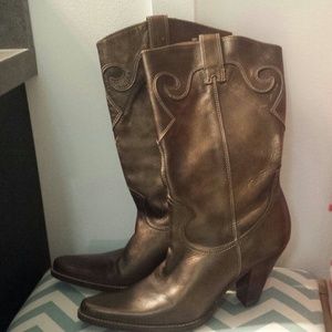 Steven by Steve Madden Bronze Cowboy Boots size 9