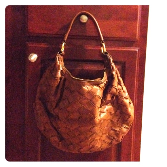 Brown Aldo hobo bag with weave detail