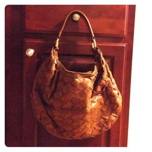 Brown Aldo hobo bag with weave detail