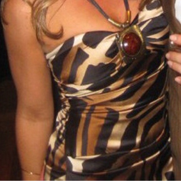 Cache animal print satin dress