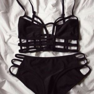 NWT Black cut-out bikini