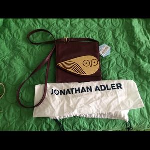 Jonathan Adler Vera Owl Maroon Crossbody Rare!