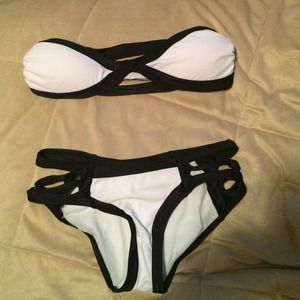 Black and white bikini