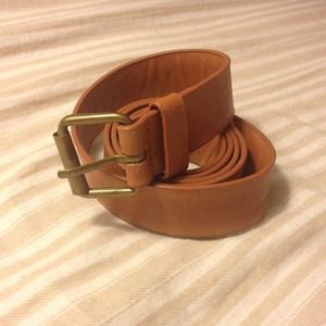 Skinny brown leather belt