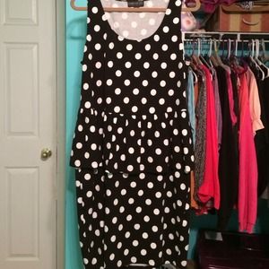 Black and white peplum dress