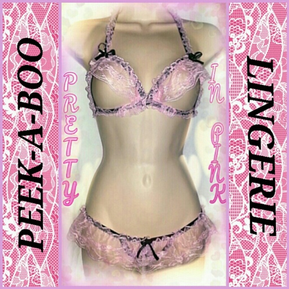 Pretty pink Peek-a-boo lingerie