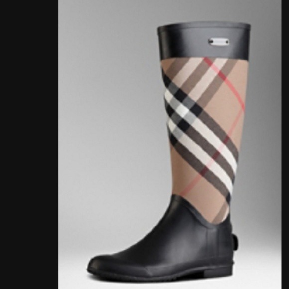 ❌HOLD❌ Burberry Check Panel Rain Boots