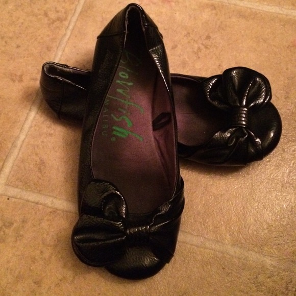 Blowfish black bow flats