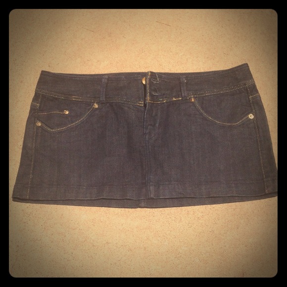Express jean mini skirt