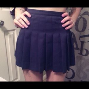 navy pleated tennis skirt
