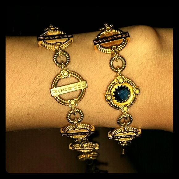Rebecca Minkoff gold plated crystal bracelet