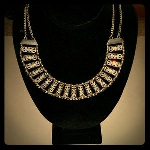 Sterling silver crystal statement necklace