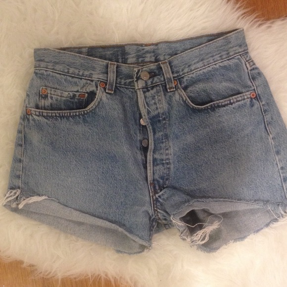 Cutoff denim shorts