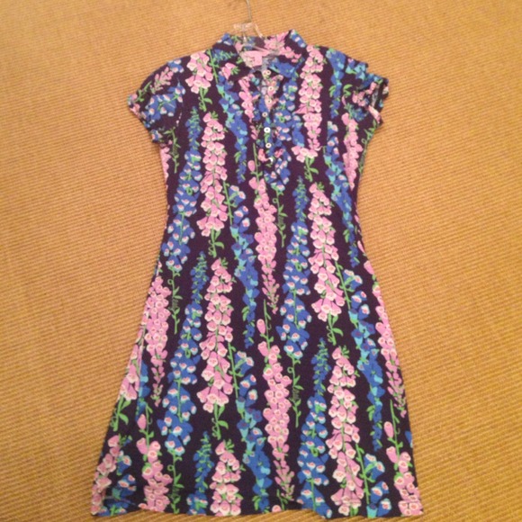 EUC Lilly Pulitzer Carolyn dress,bright navy foxy. - Picture 4 of 4