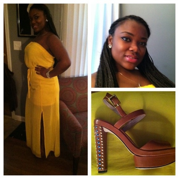 Yellow sheer maxi dress - Picture 1 of 1