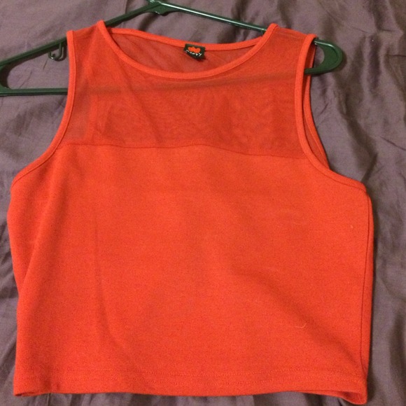 Cute mesh top crop top! 🍒🍒🍒