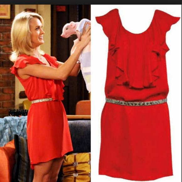 Sexy red dress. Silk material.