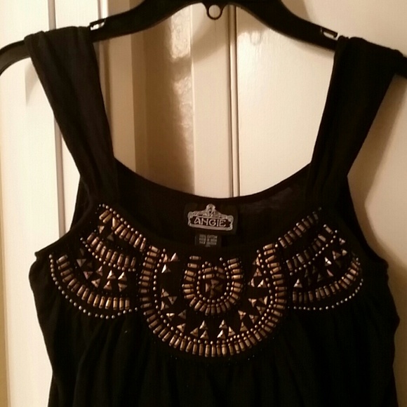 Black dress with gold accents