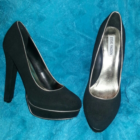 Black suede pumps