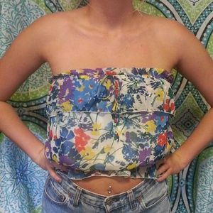Floral hippie crop top