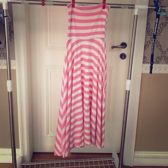 Pink stripe maxi dress