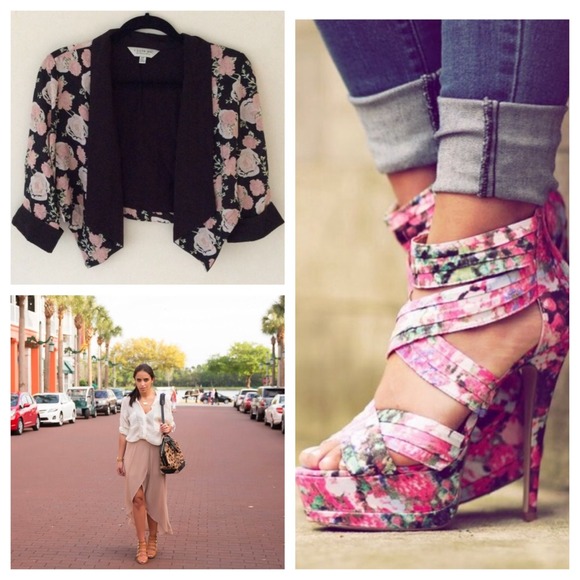 shoe dazzle Shoes - BUNDLE Shoe dazzle flower heels 8