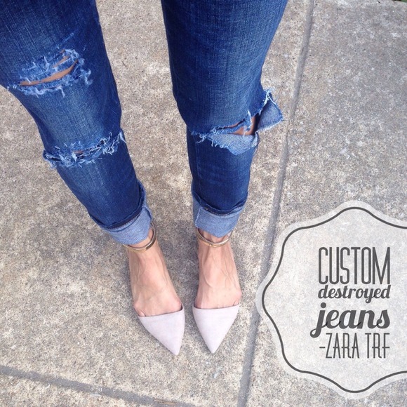 Zara Denim - Custom Destroyed Skinny Jeans - Zara TRF
