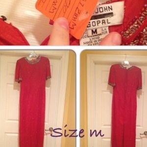 Full beaded floor length dress.