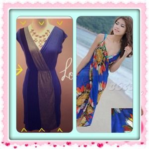 🌸BUNDLE Dress and 1 blue beach cover up!