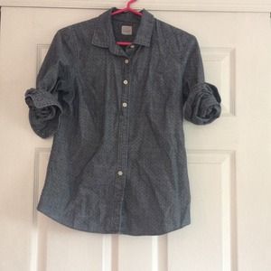 Polka dotted jcrew chambray shirt