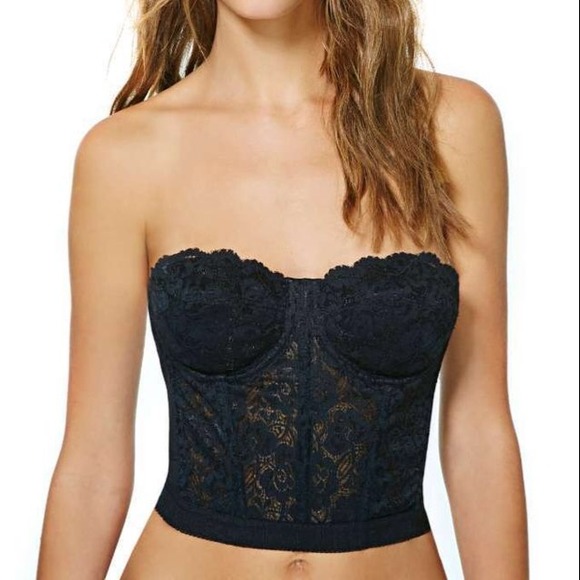 Lace crop top bustier styled