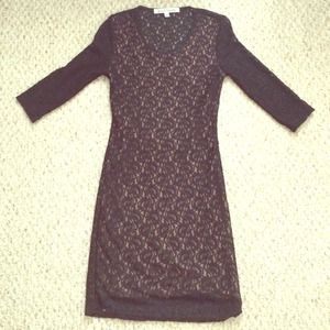 Black floral lace bodycon dress!